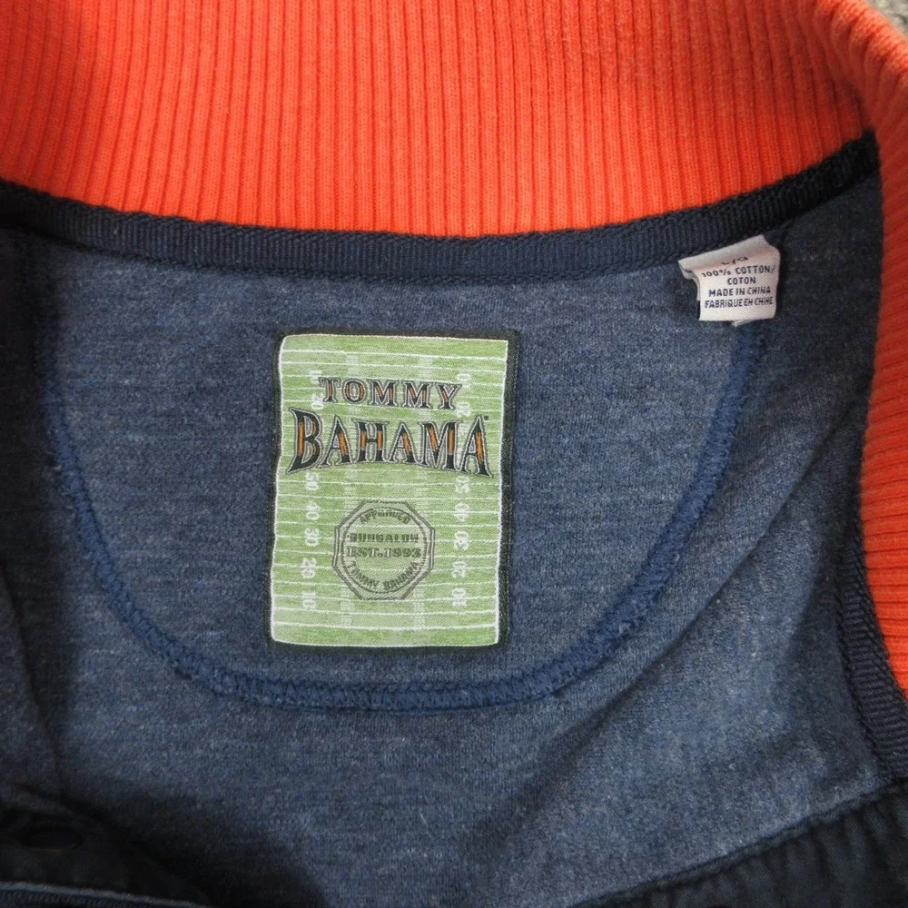 Denver Broncos Sweater Mens Large Blue 1/4 Snap Knit Pullover Tommy Bahama NFL